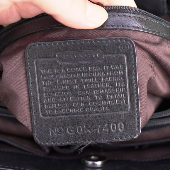 Coach 2-Way Nylon and Leather Medium Black Satchel w/ Crossbody Strap GOK-7400 - Picture 4 of 10